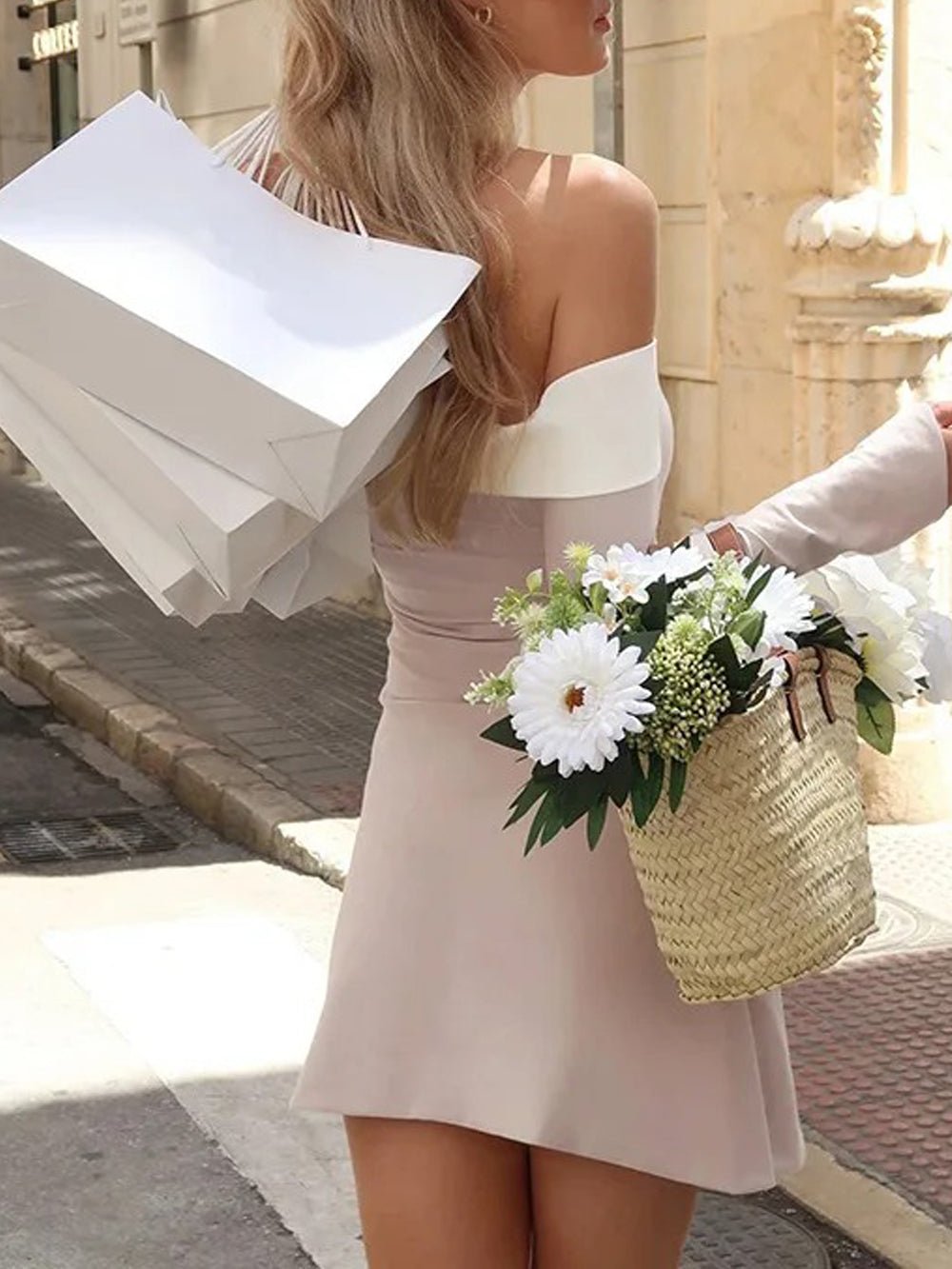 Adriela Off Shoulder Backless Mini Dress - Fashion Pov