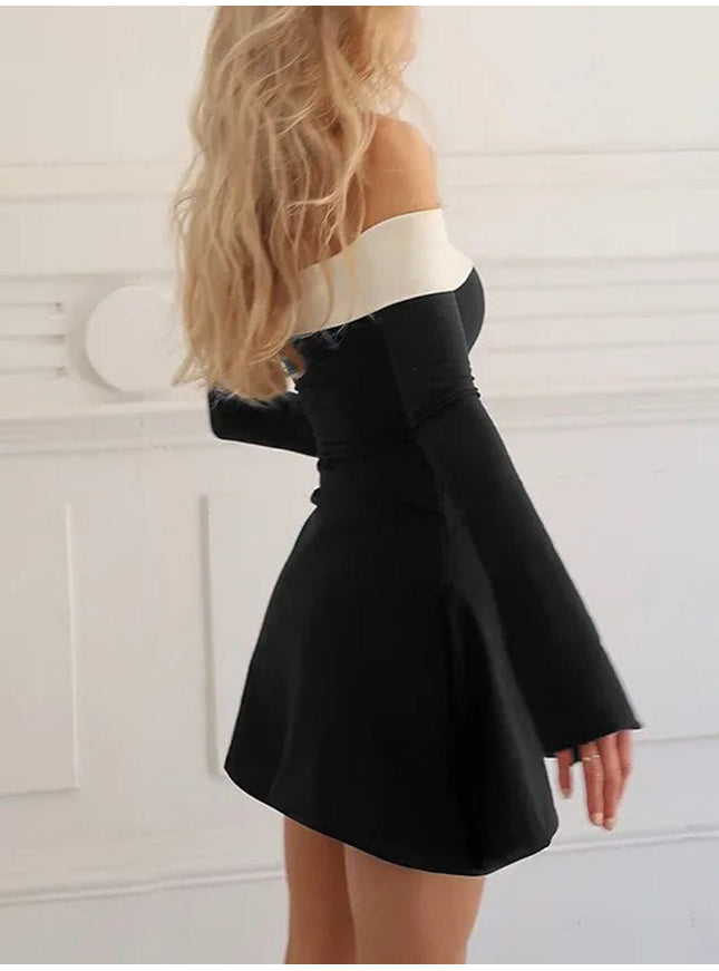 Adriela Off Shoulder Backless Mini Dress - Fashion Pov