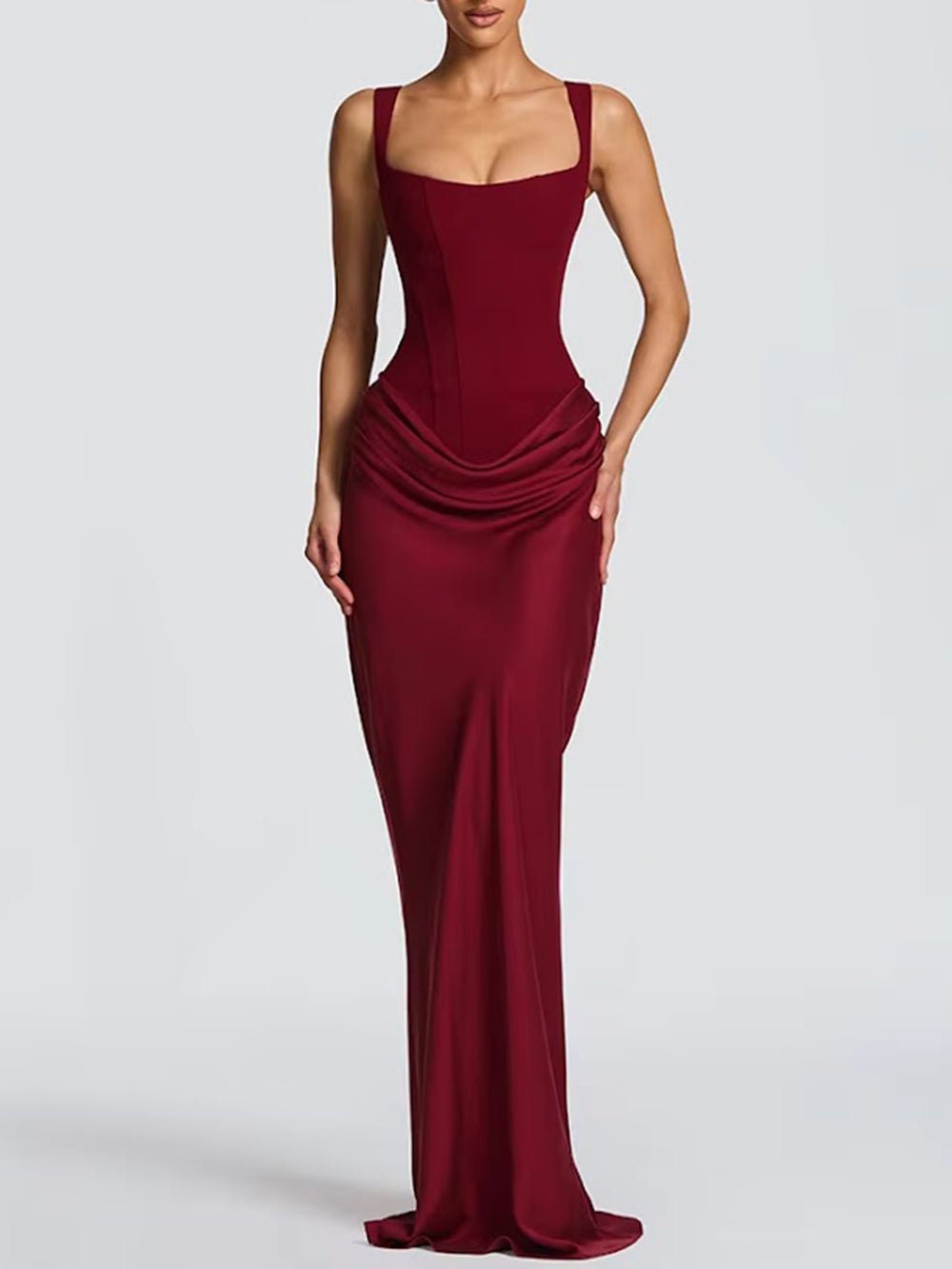 Alessia Draped Cowl Maxi Dress - Fashion Pov