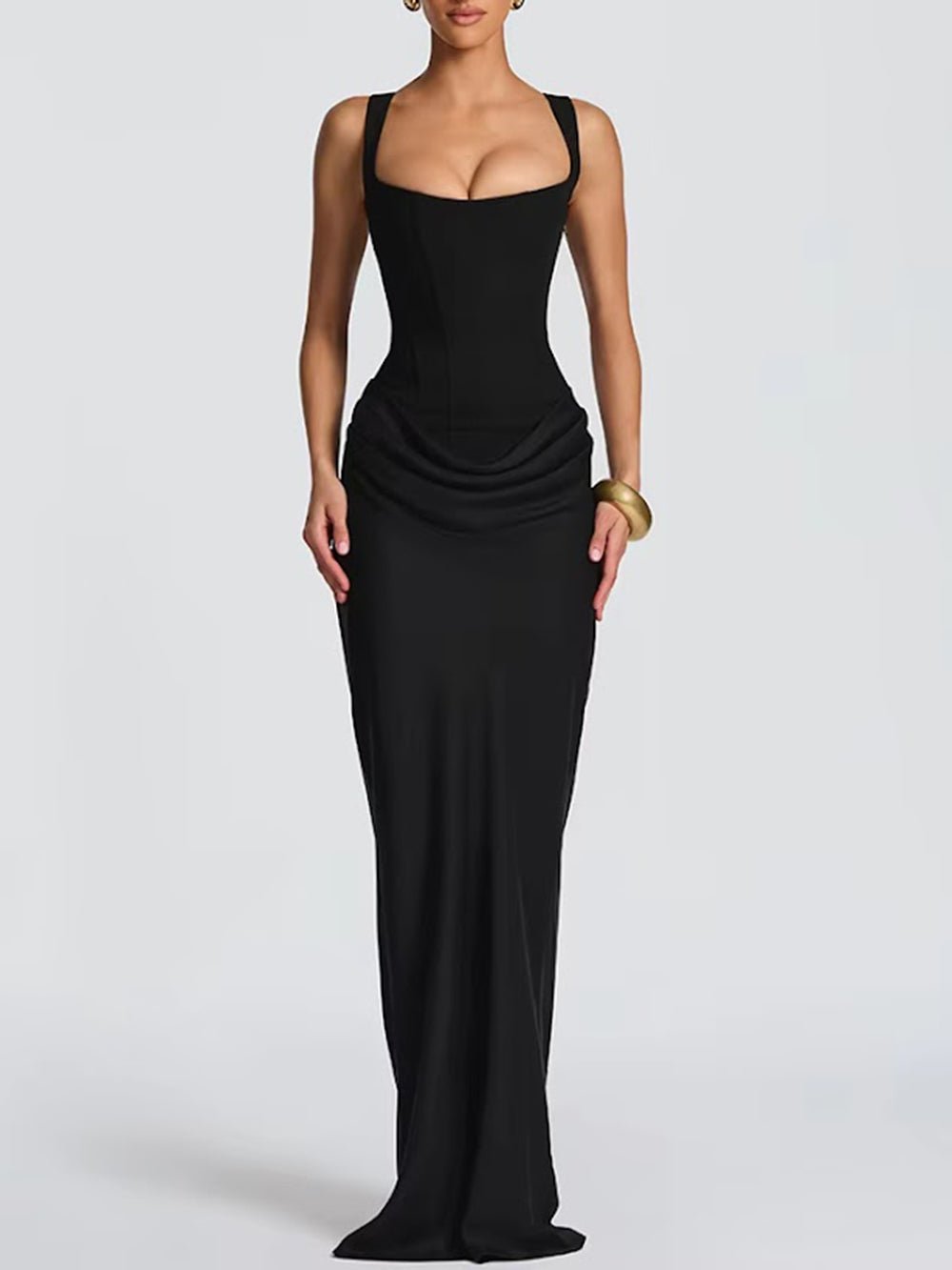 Alessia Draped Cowl Maxi Dress - Fashion Pov