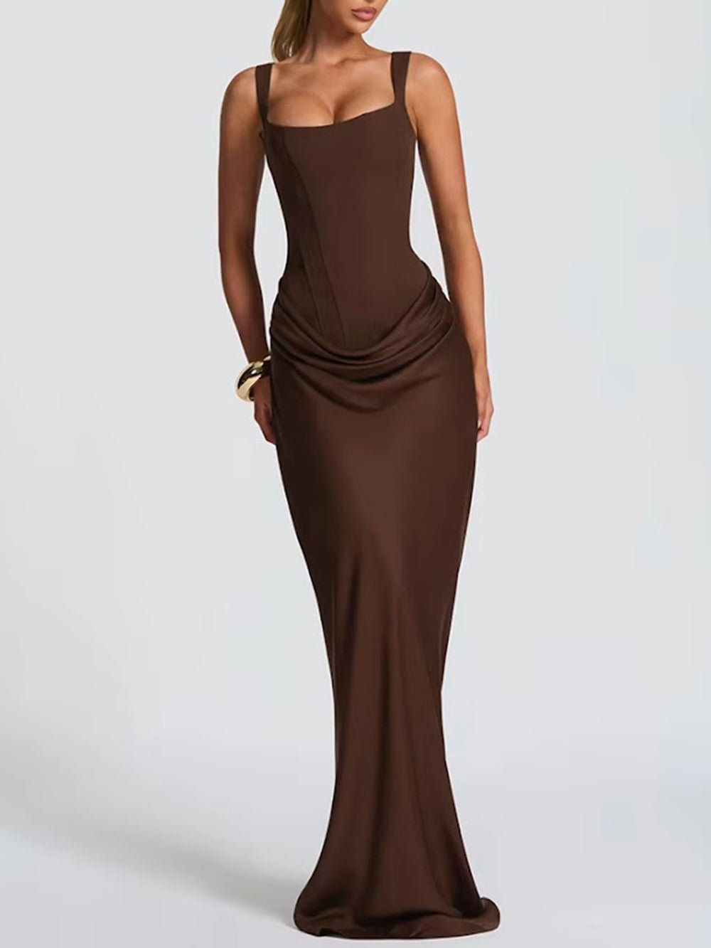 Alessia Draped Cowl Maxi Dress - Fashion Pov