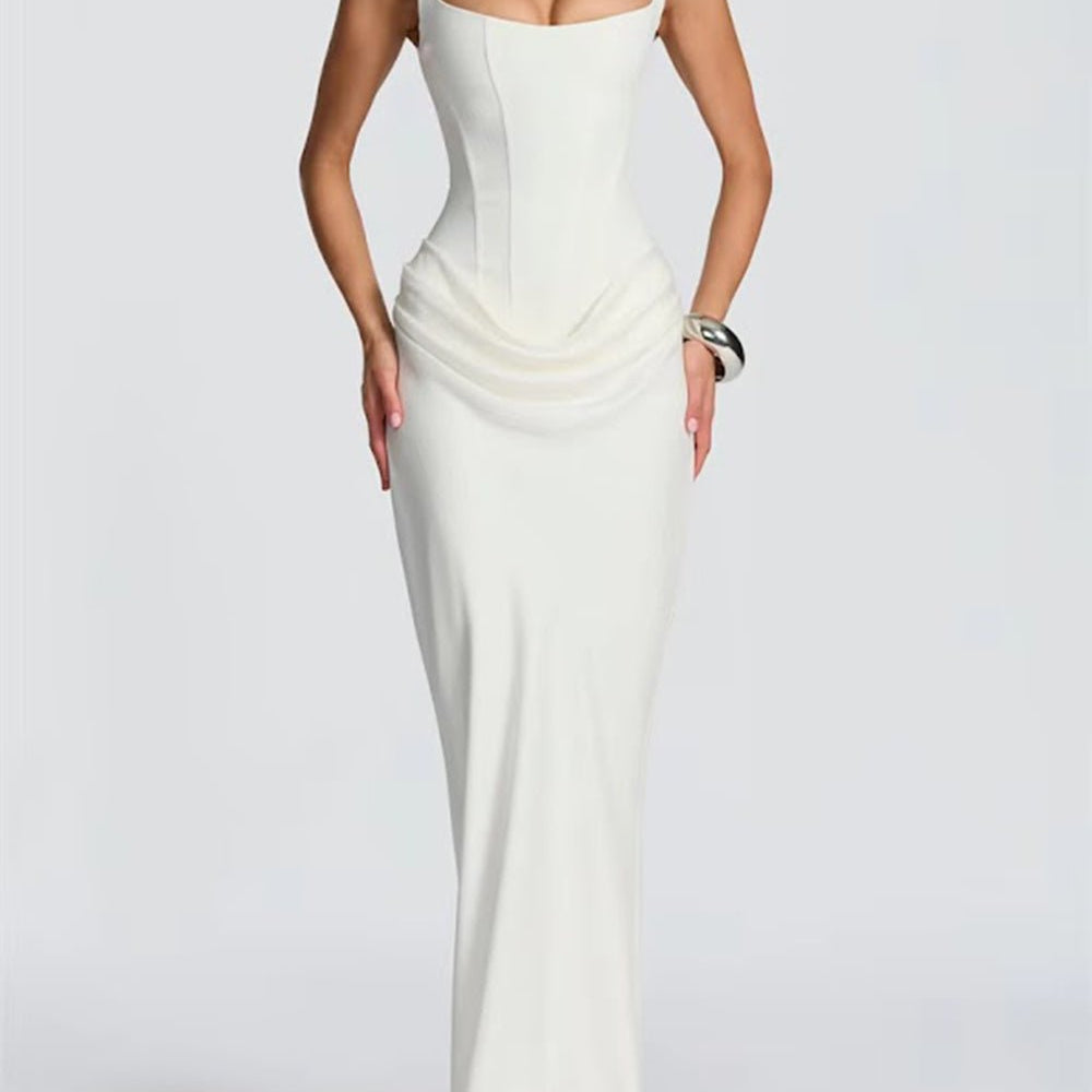 Alessia Draped Cowl Maxi Dress - Fashion Pov