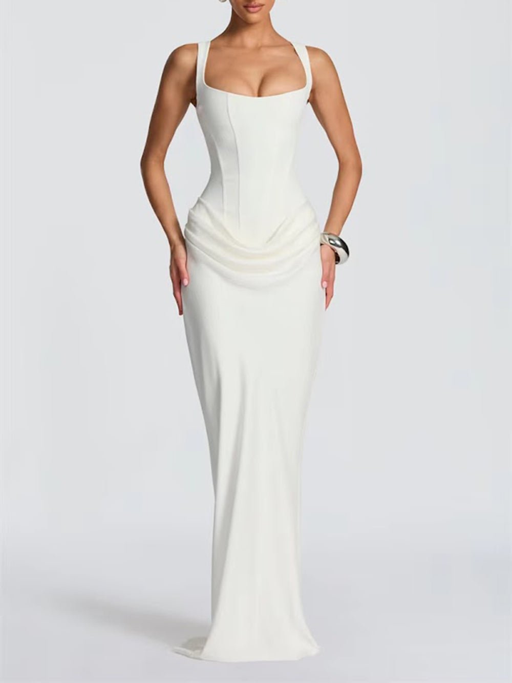 Alessia Draped Cowl Maxi Dress - Fashion Pov