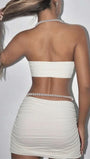 Alessia Pearl Halter Skirt Set Ivory Pearl - Fashion Pov