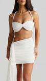 Alessia Pearl Halter Skirt Set Ivory Pearl - Fashion Pov