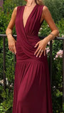 Alessia Ruched Plunge Maxi Dress - Fashion Pov