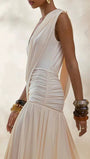 Alessia Ruched Plunge Maxi Dress - Fashion Pov
