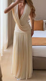 Alessia Ruched Plunge Maxi Dress - Fashion Pov