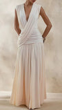 Alessia Ruched Plunge Maxi Dress - Fashion Pov
