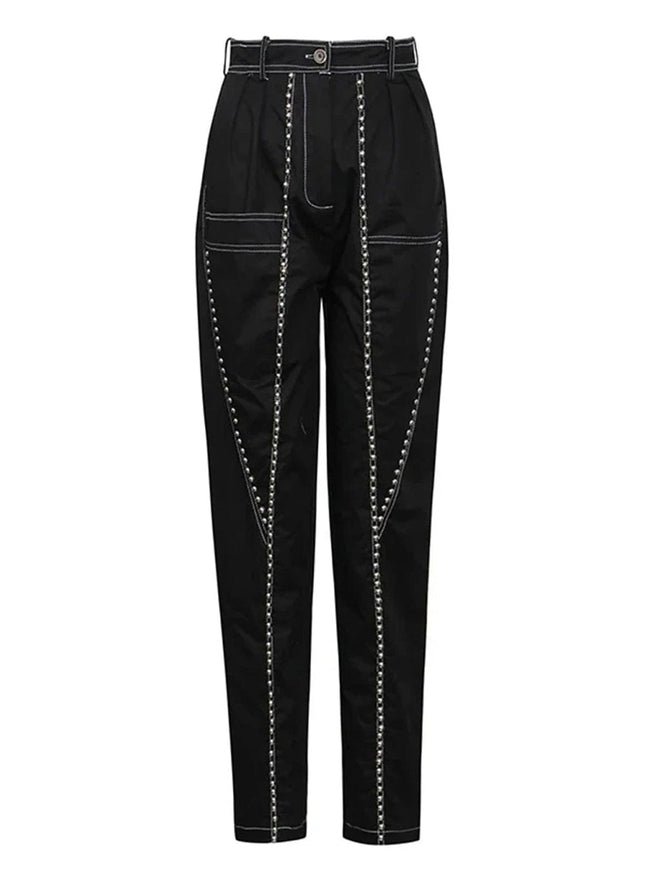 Alessia Spliced Button Top & Trouser Set - Fashion Pov