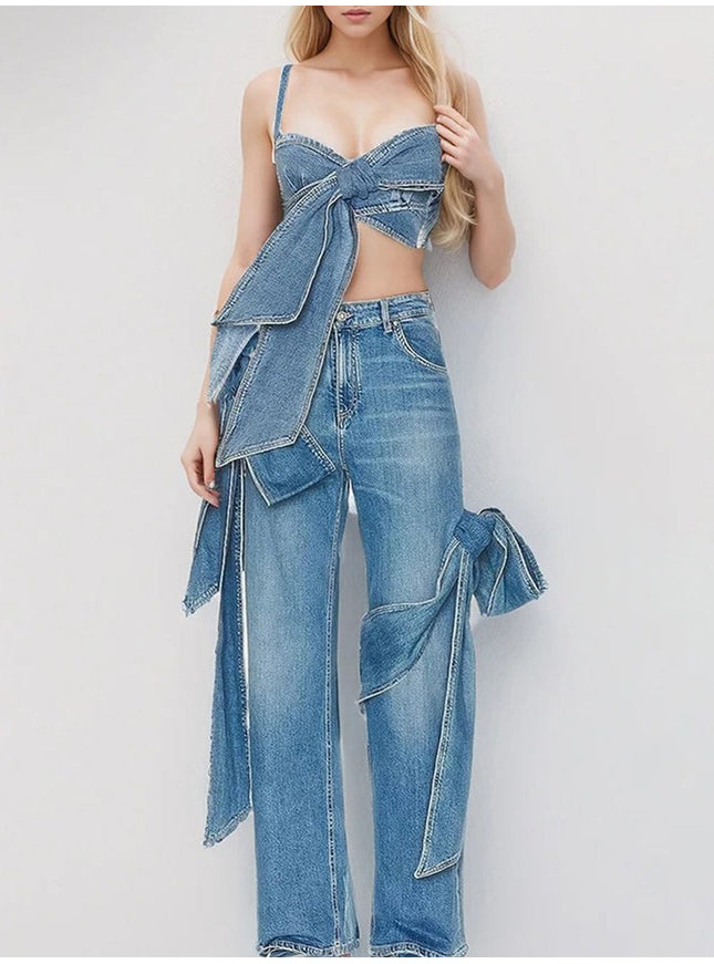 Alexia Hollow Out Denim Tank Top - Fashion Pov