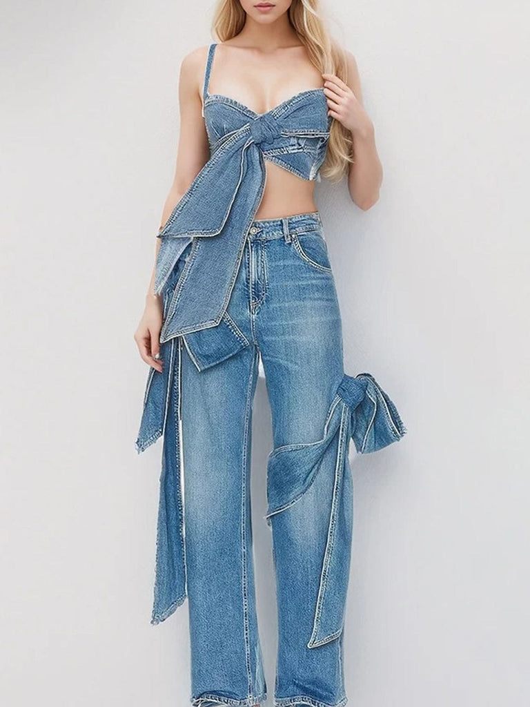 Alexia Hollow Out Denim Tank Top - Fashion Pov