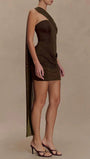 Alina Draped One - Shoulder Mini Dress - Fashion Pov
