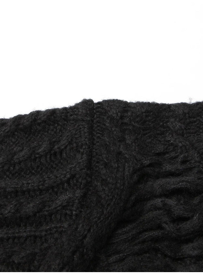 Alishah Mesh Loose Knitting Hollow Out Sweater - Fashion Pov