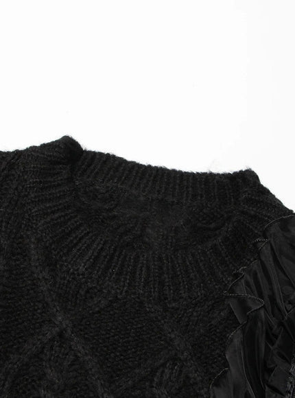 Alishah Mesh Loose Knitting Hollow Out Sweater - Fashion Pov