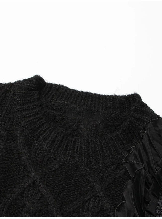 Alishah Mesh Loose Knitting Hollow Out Sweater - Fashion Pov