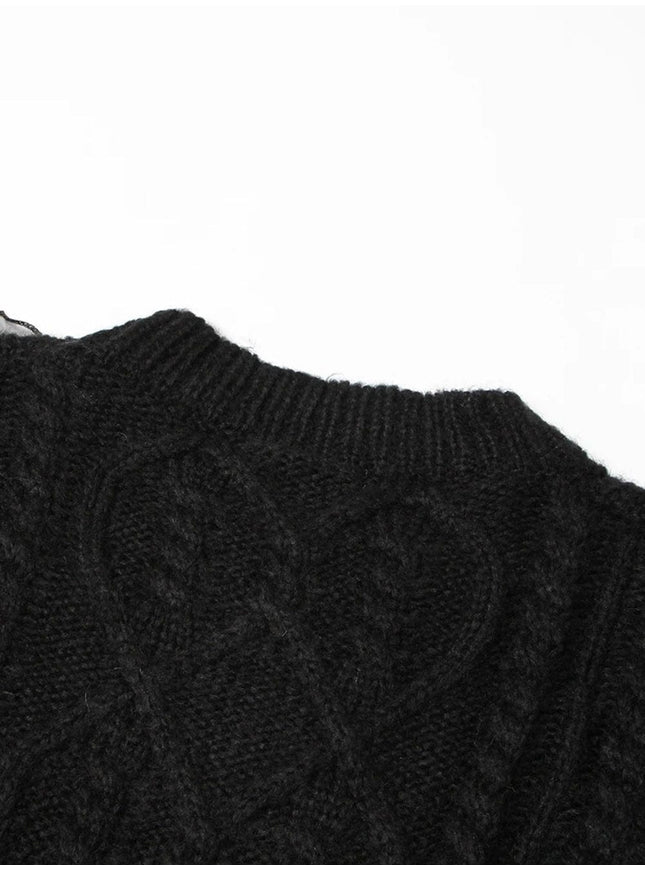Alishah Mesh Loose Knitting Hollow Out Sweater - Fashion Pov