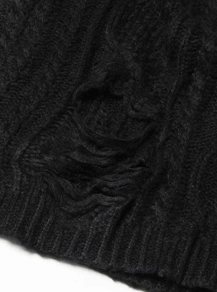 Alishah Mesh Loose Knitting Hollow Out Sweater - Fashion Pov