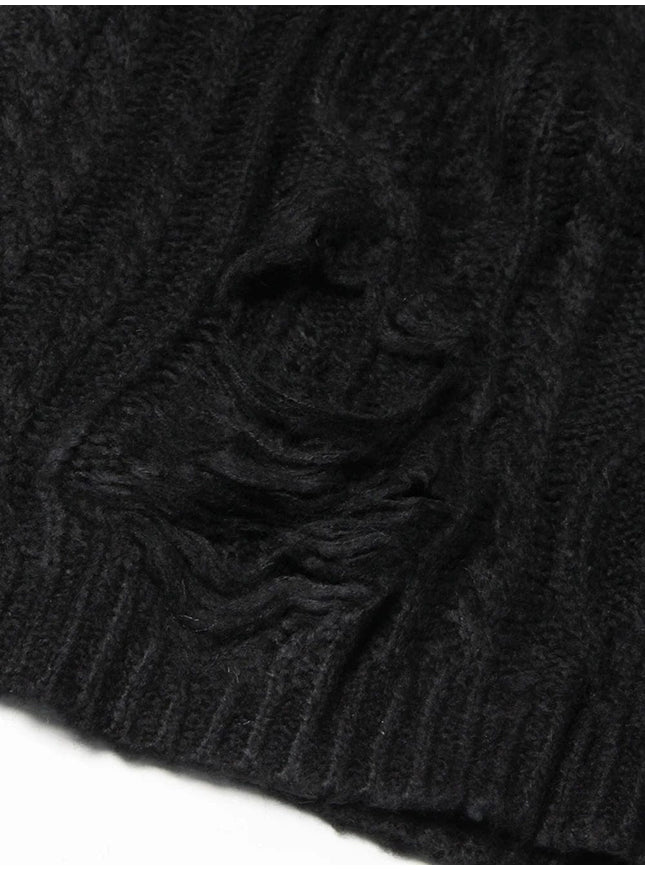 Alishah Mesh Loose Knitting Hollow Out Sweater - Fashion Pov