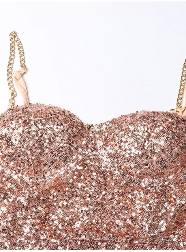Alisyn Collar Sleeveless Sequin Jumpsuit - Fashion Pov