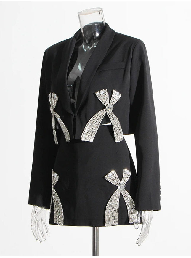 Aliza Spliced Diamond Top & Skirt Set - Fashion Pov
