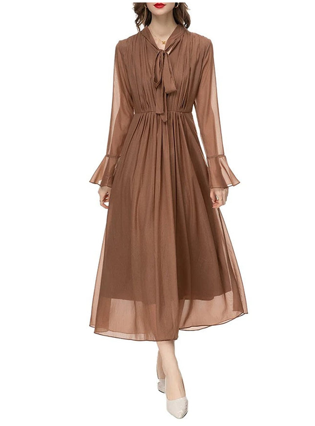 Allison Belt Splice Midi Dress - Fashion Pov