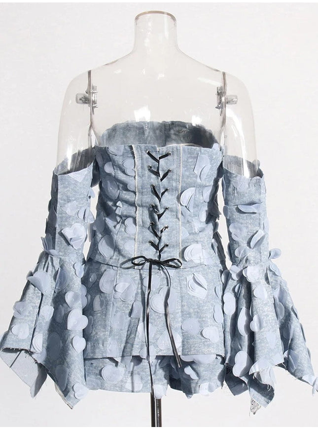 Alysha Denim Top & Skirt Set - Fashion Pov