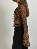 Alyssa Leopard Mesh Chiffon Top - Fashion Pov