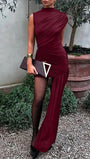 Amara Draped Asymmetric Mini Dress - Fashion Pov