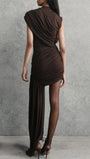 Amara Draped Asymmetric Mini Dress - Fashion Pov