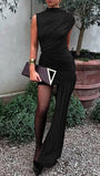 Amara Draped Asymmetric Mini Dress - Fashion Pov