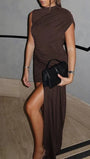 Amara Draped Asymmetric Mini Dress - Fashion Pov