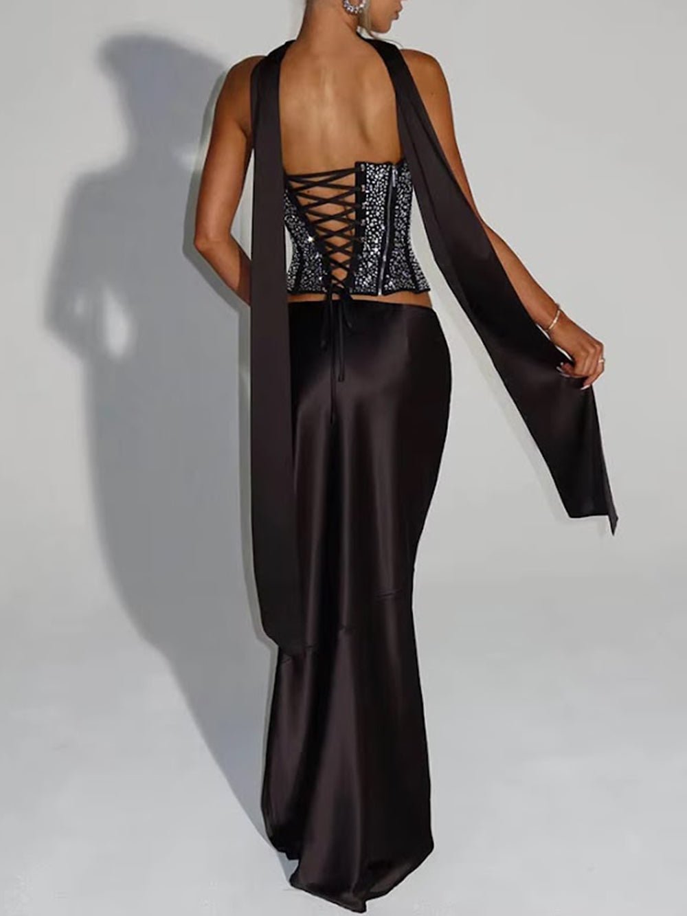 Amara Embellished Corset Skirt Set - Fashion Pov