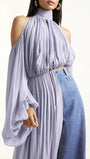 Amelie Draped Halter Blouse - Fashion Pov