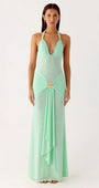 Amelie Draped Halter Maxi Dress - Fashion Pov
