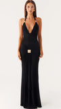 Amelie Draped Halter Maxi Dress - Fashion Pov
