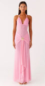 Amelie Draped Halter Maxi Dress - Fashion Pov