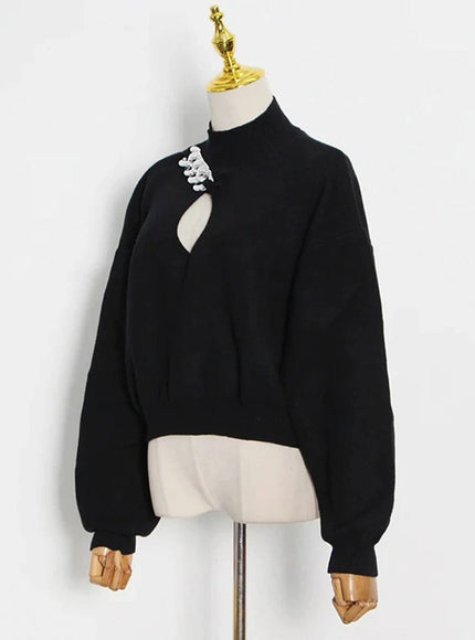 Amye Hollow Out Chain Knitting Sweater - Fashion Pov