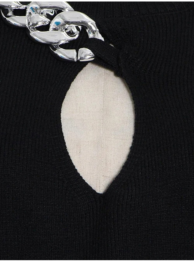 Amye Hollow Out Chain Knitting Sweater - Fashion Pov