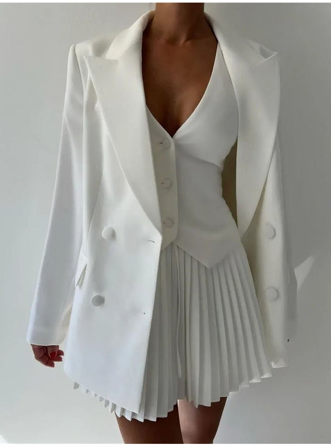 Andrea Single Breasted Top & Mini Skirt - Fashion Pov