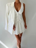 Andrea Single Breasted Top & Mini Skirt - Fashion Pov