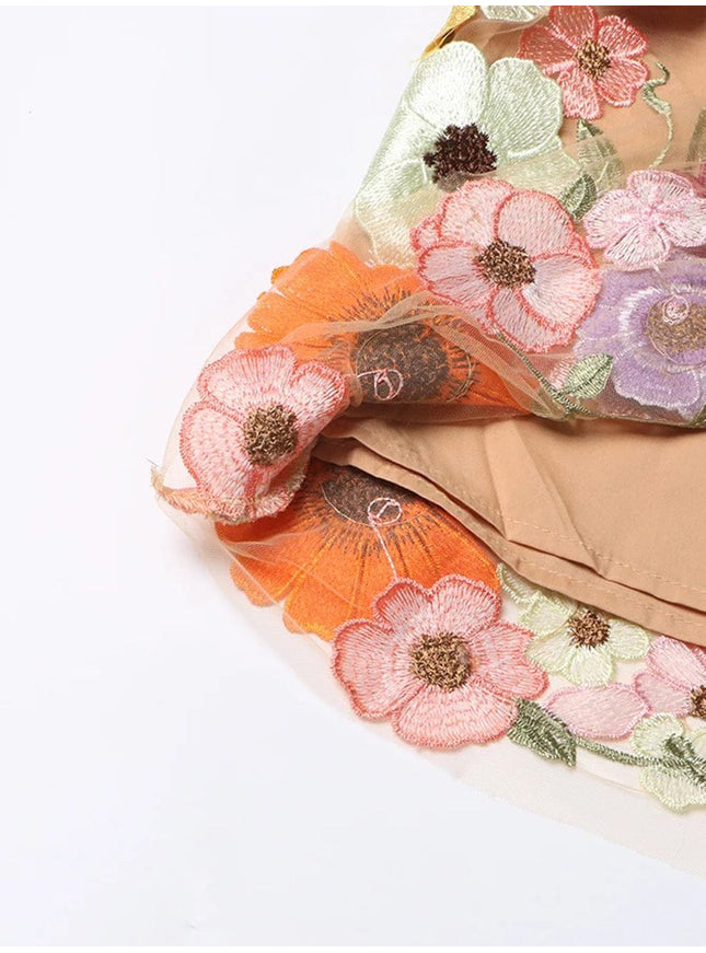 Andrina Applique Strapless Sleeveless Dress - Fashion Pov