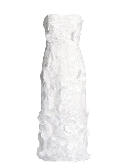 Andrina Applique Strapless Sleeveless Dress - Fashion Pov
