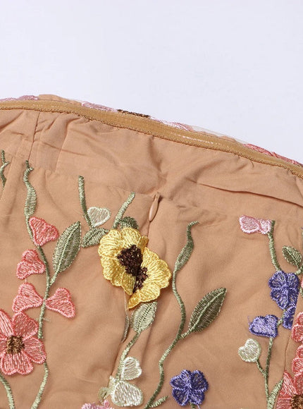 Andrina Applique Strapless Sleeveless Dress - Fashion Pov