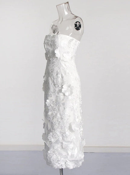 Andrina Applique Strapless Sleeveless Dress - Fashion Pov