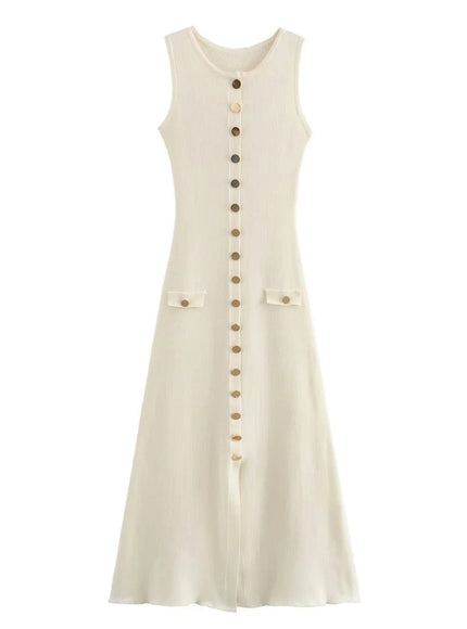 Angela Sleeveless Midi Dress - Fashion Pov