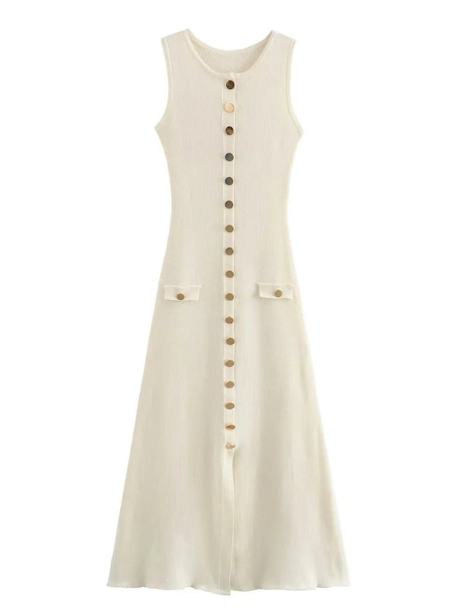 Angela Sleeveless Midi Dress - Fashion Pov