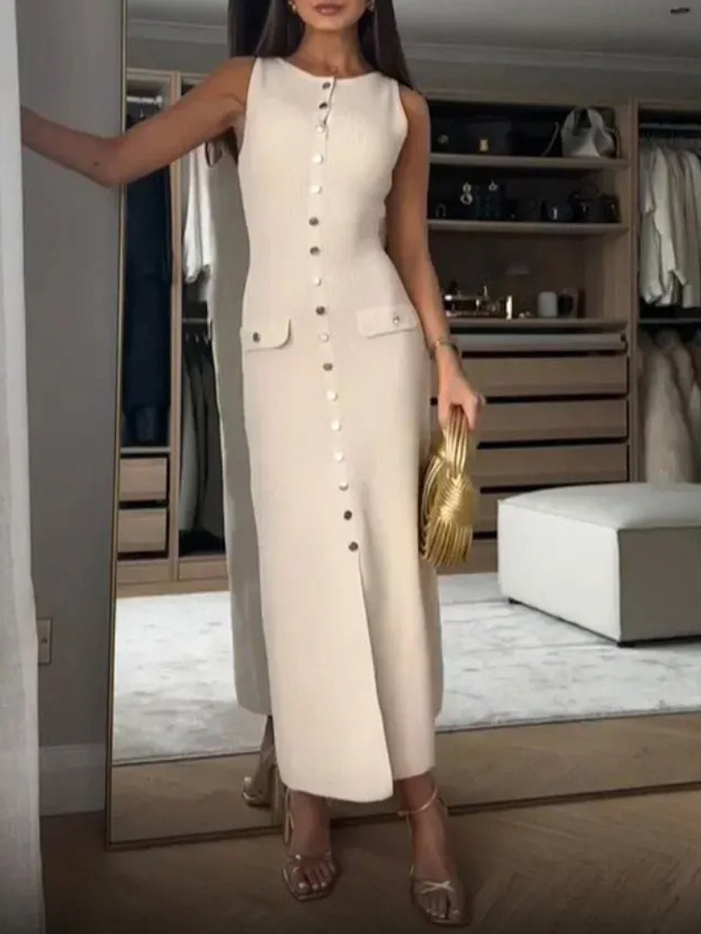 Angela Sleeveless Midi Dress - Fashion Pov