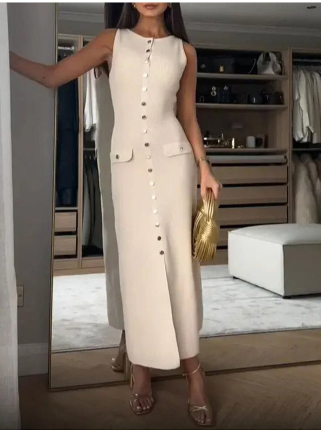 Angela Sleeveless Midi Dress - Fashion Pov