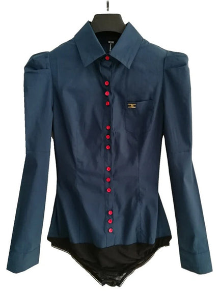 Anna Long Sleeve Bodysuit Shirt - Fashion Pov